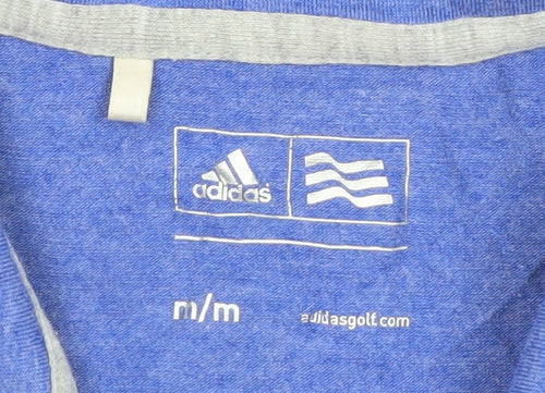 Adidas Women's Blue Polo Shirt Medium Breathable Stretch Sports Top