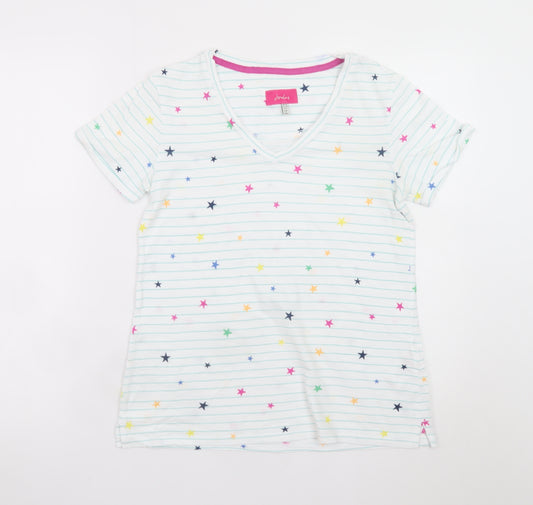 Joules Womens Multicoloured Star Stripe Cotton V-Neck T-Shirt Size 10