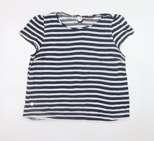 Regatta Womens Blue White Striped Cotton T-Shirt UK 20