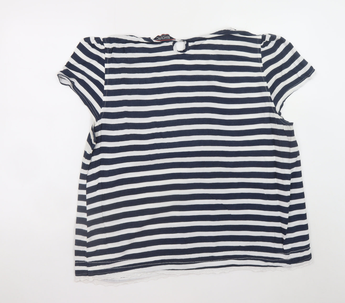 Regatta Womens Blue White Striped Cotton T-Shirt UK 20