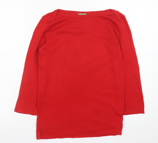 United Colors of Benetton Women Red Cotton Long Sleeve T-Shirt S