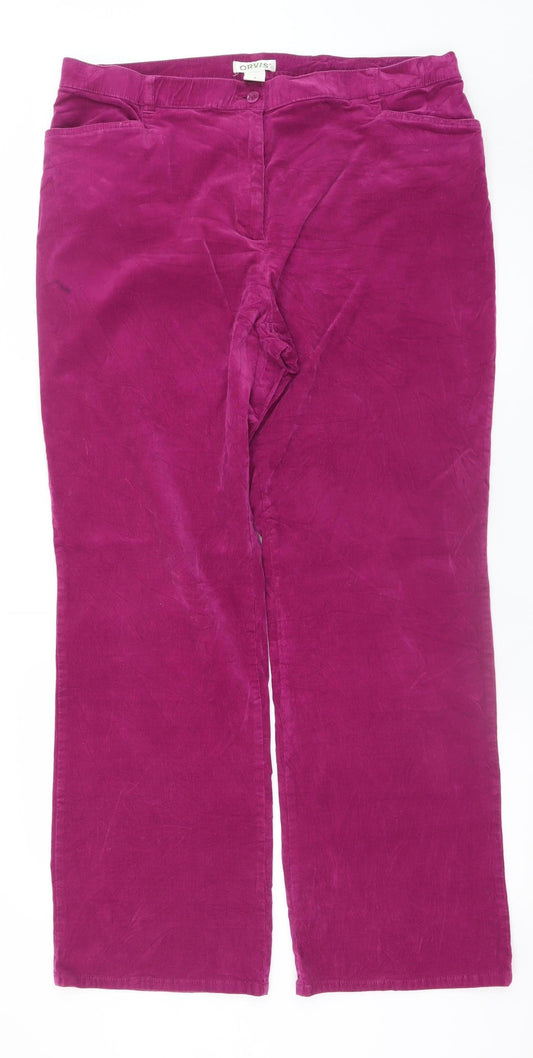 Orvis Women's Pink Corduroy Straight Jeans Size 16 Regular