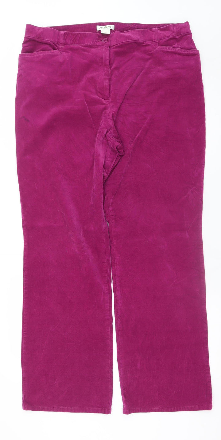 Orvis Women's Pink Corduroy Straight Jeans Size 16 Regular