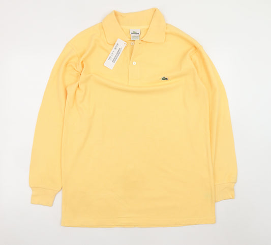 Lacoste Men’s Yellow Long Sleeve Polo Shirt 3XL Cotton Casual