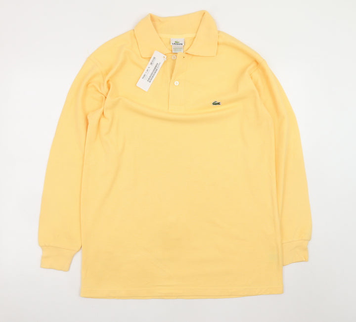 Lacoste Men’s Yellow Long Sleeve Polo Shirt 3XL Cotton Casual