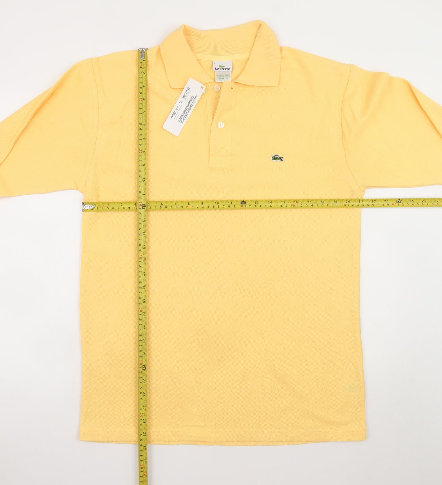 Lacoste Men’s Yellow Long Sleeve Polo Shirt 3XL Cotton Casual
