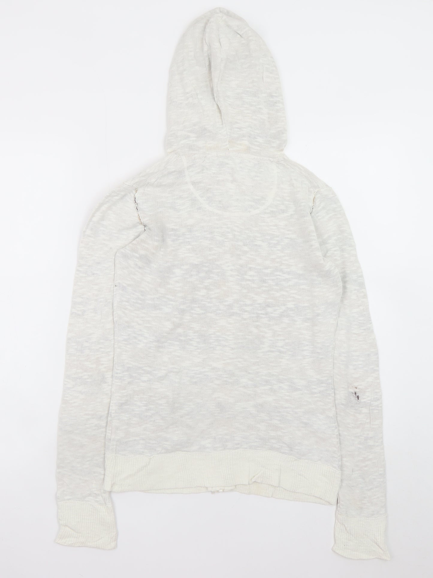 Fat Face Womens Beige Hooded Full Zip Sweatshirt Size 10 Cotton
