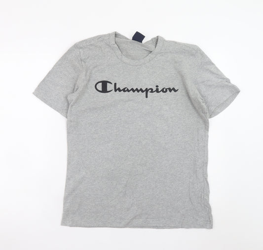 Champion Men's Grey Crew Neck Short Sleeve T-Shirt Size S