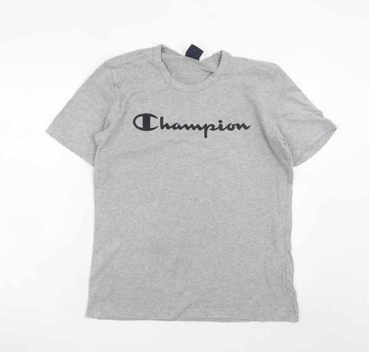 Champion Men's Grey Crew Neck Short Sleeve T-Shirt Size S