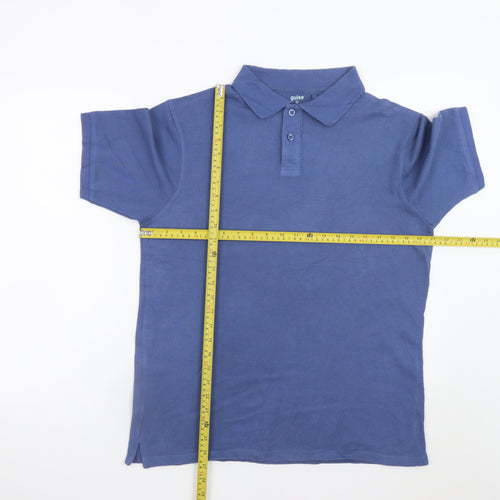 Guise Men's Blue Cotton Polo Shirt Size L Short Sleeve Casual