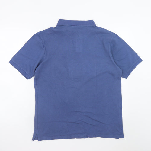 Guise Men's Blue Cotton Polo Shirt Size L Short Sleeve Casual