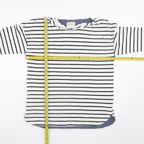Next Women’s White Black Striped Cotton 3/4 Sleeve T-Shirt Size 10