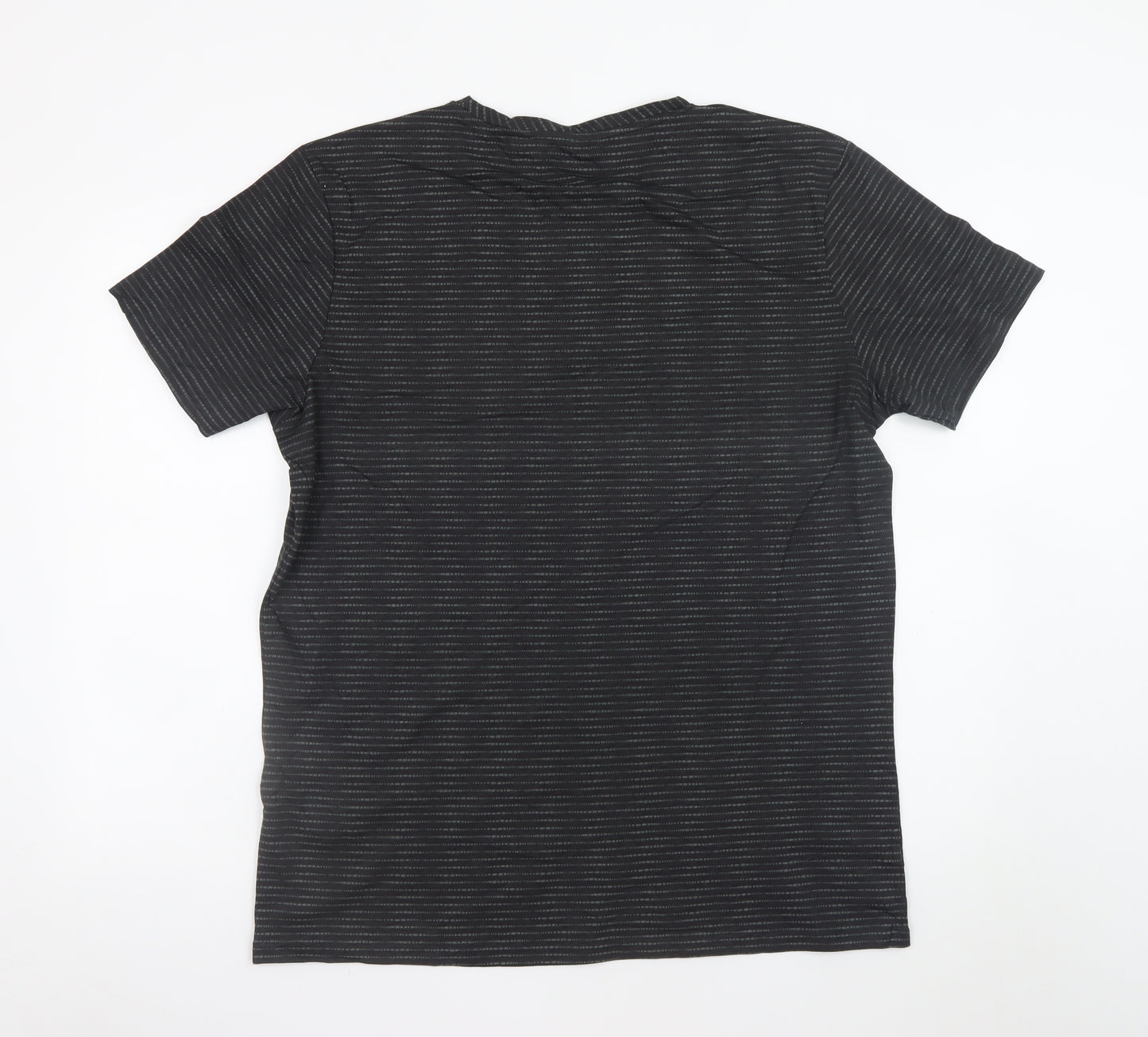 Fluid Men's Black Striped Cotton Crew Neck Short Sleeve T-Shirt 2XL
