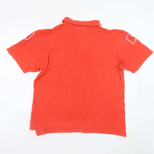 FILA Men's Red Ferrari Scuderia Polo Shirt Size S Racing Logo Cotton