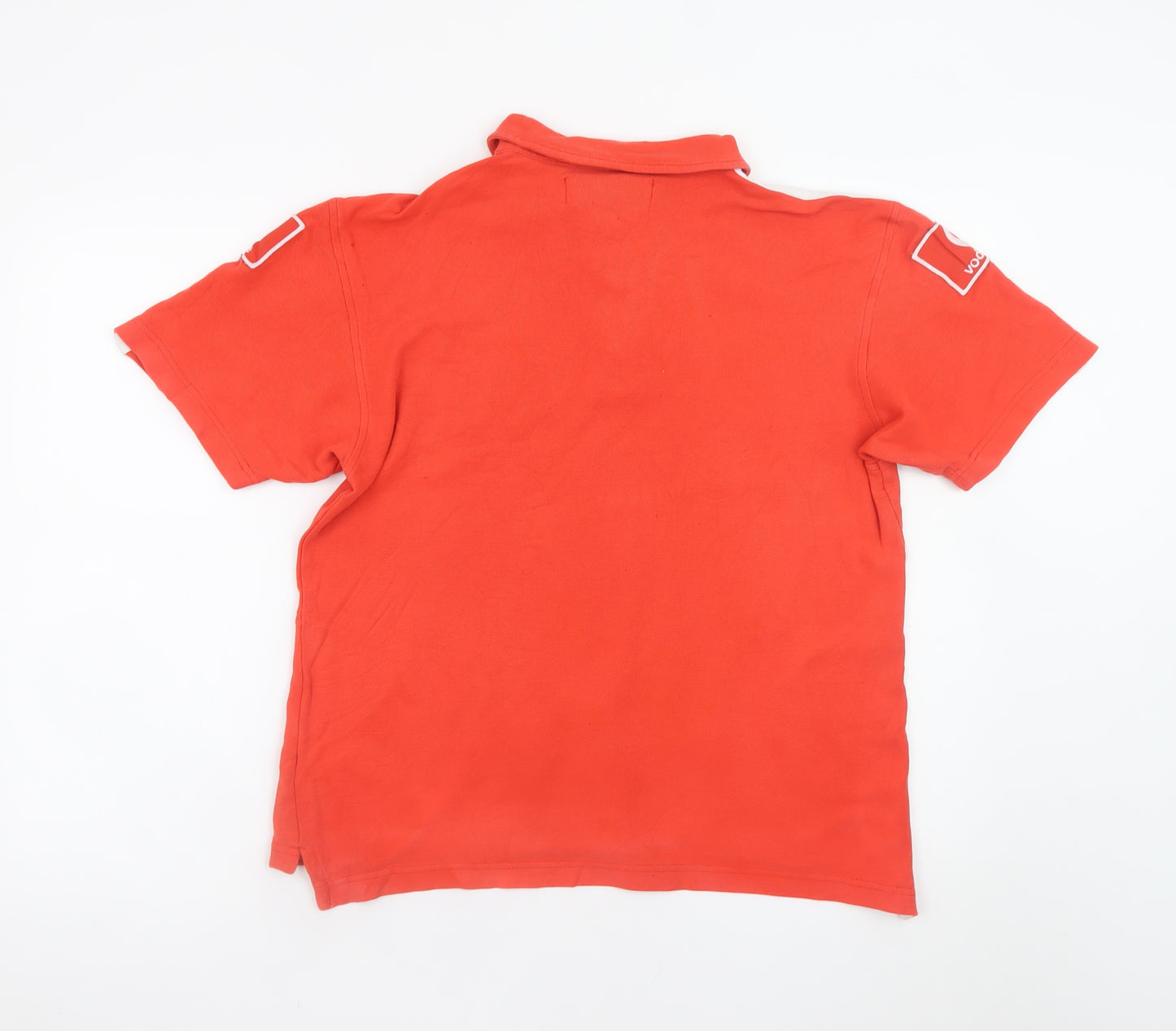 FILA Men's Red Ferrari Scuderia Polo Shirt Size S Racing Logo Cotton
