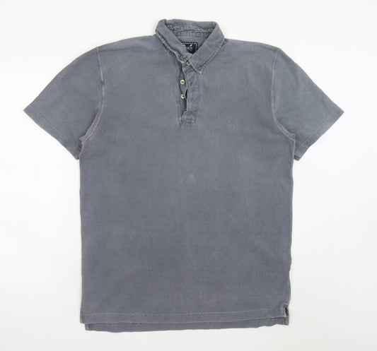 Crew Clothing Co. Men's Grey Cotton Short Sleeve Polo Shirt M