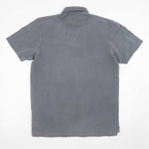 Crew Clothing Co. Men's Grey Cotton Short Sleeve Polo Shirt M