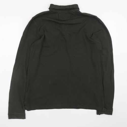Barbour Men's Green Long Sleeve Cotton Polo Shirt Size S