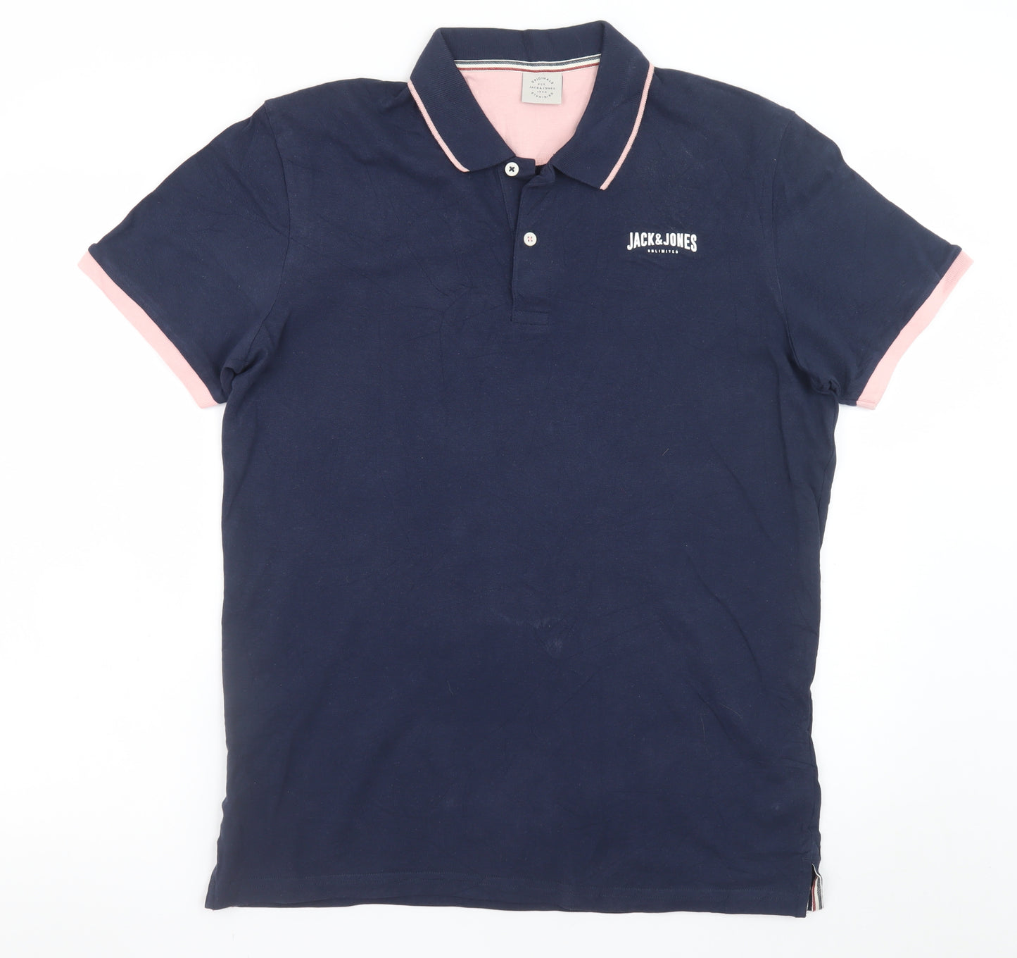 Jack & Jones Originals Men's Navy Polo Shirt M Cotton Classic Fit