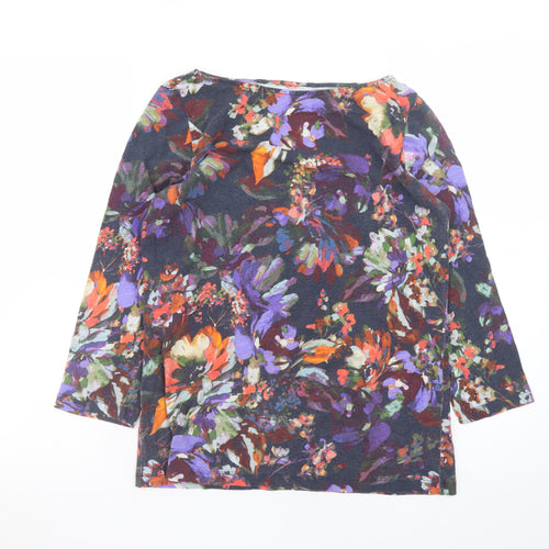 Lands' End Women's Multicoloured Floral Cotton Tunic Top Size S