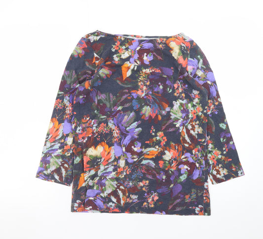 Lands' End Women's Multicoloured Floral Cotton Tunic Top Size S