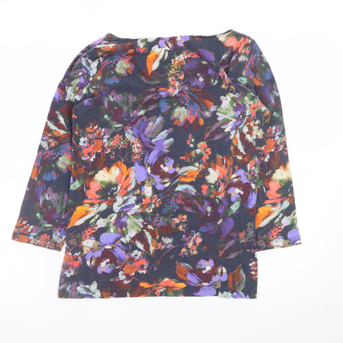 Lands' End Women's Multicoloured Floral Cotton Tunic Top Size S