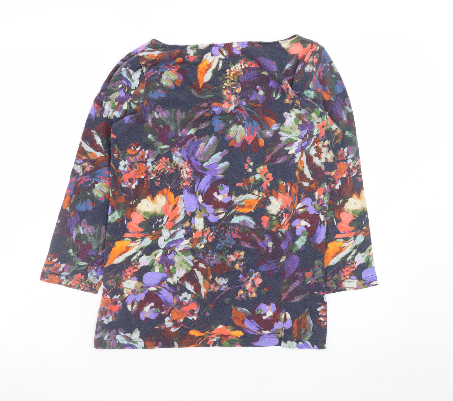 Lands' End Women's Multicoloured Floral Cotton Tunic Top Size S