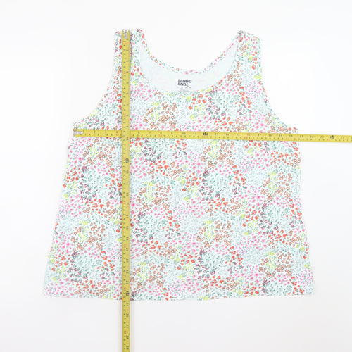 Lands' End Women's Multicoloured Floral Cotton Tank Top Plus Size 20