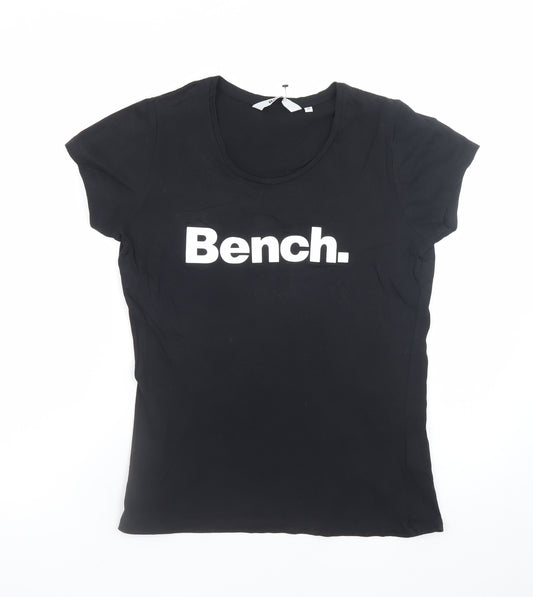 Bench Women's Black Cotton Crew Neck Short Sleeve T-Shirt Size 14