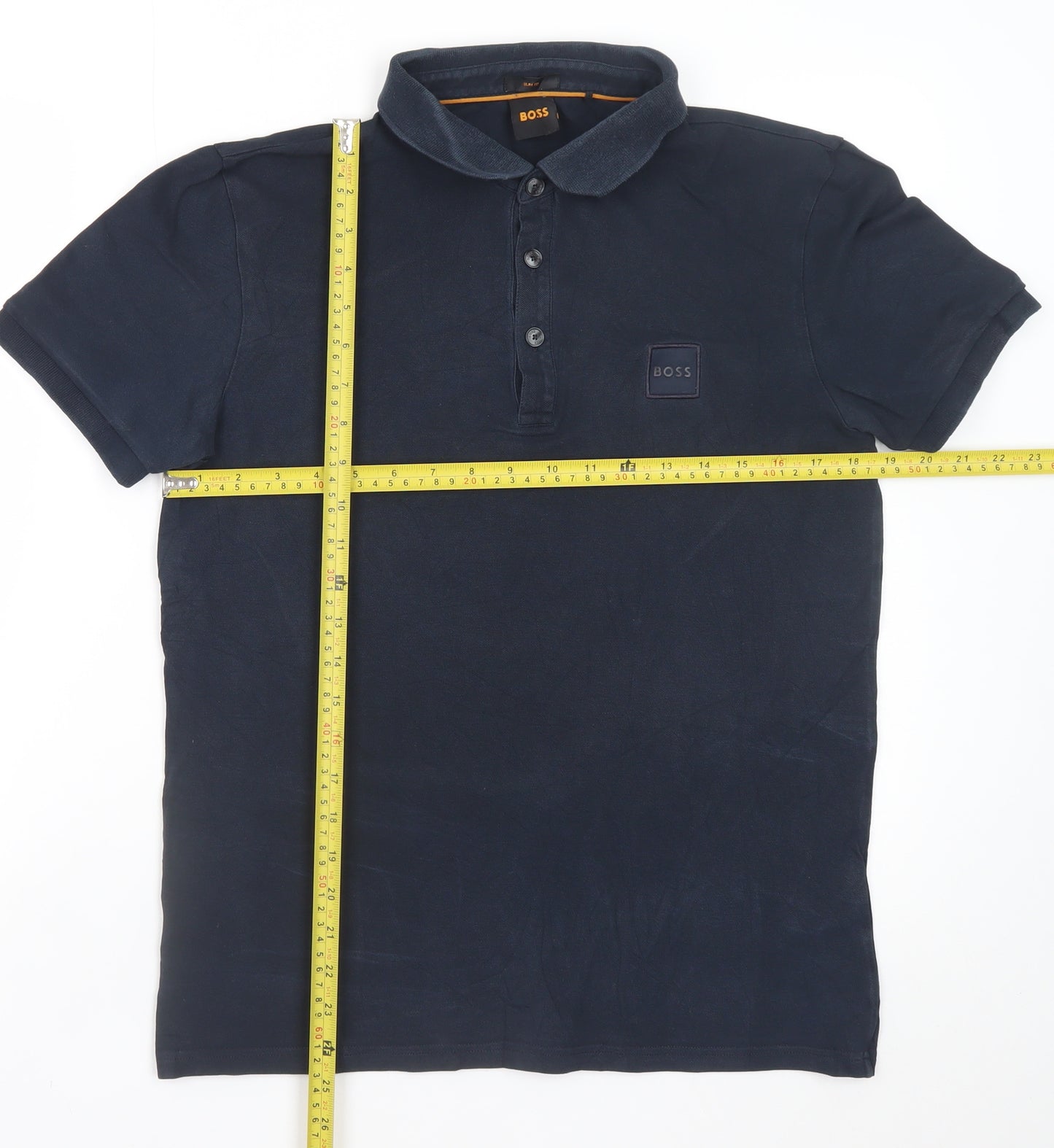 BOSS Men's Blue Regular Fit Cotton Polo Shirt Size M