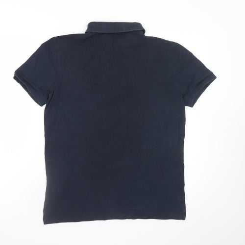 BOSS Men's Blue Regular Fit Cotton Polo Shirt Size M