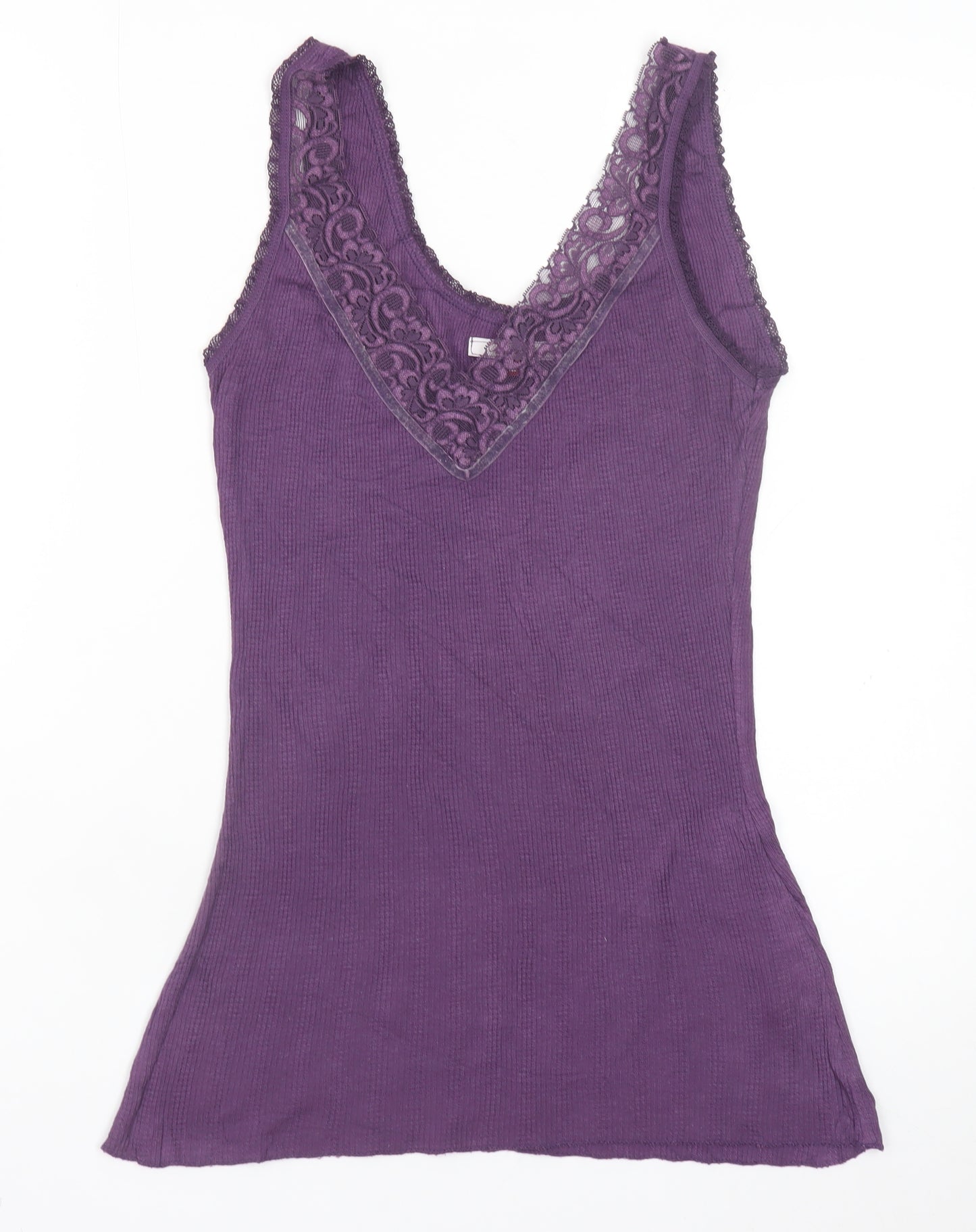 White Stuff Women's Purple Lace V-Neck Camisole Tank Top Size 12