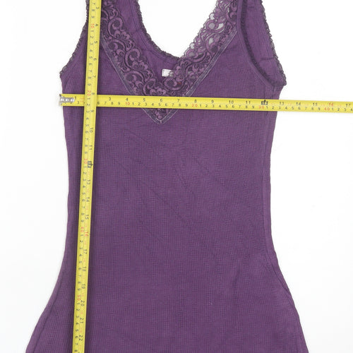 White Stuff Women's Purple Lace V-Neck Camisole Tank Top Size 12