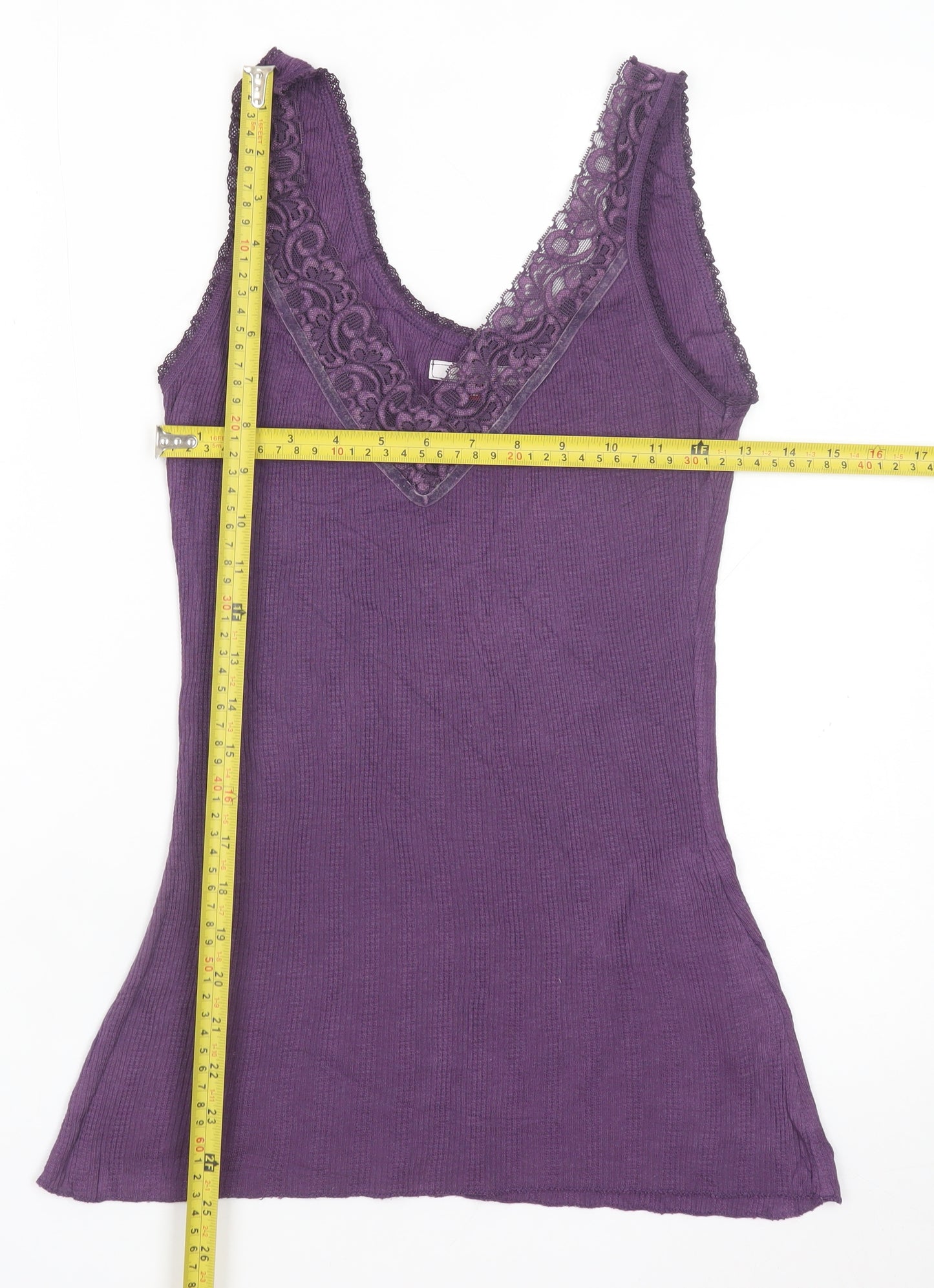 White Stuff Women's Purple Lace V-Neck Camisole Tank Top Size 12