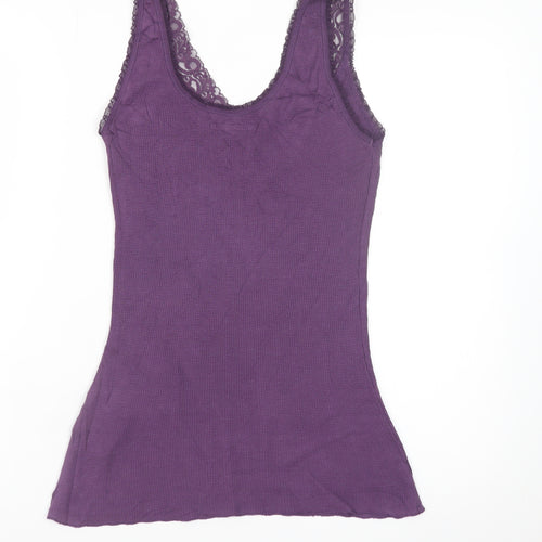 White Stuff Women's Purple Lace V-Neck Camisole Tank Top Size 12