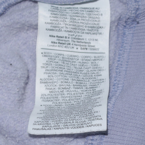 Nike Women’s Blue Pullover Hoodie Medium Cotton Blend Casual