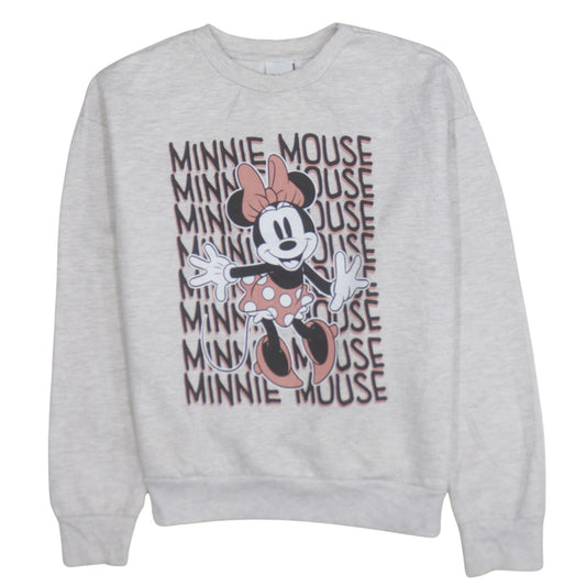 Disney Women XS Grey Minnie Mouse Pullover Sweatshirt
