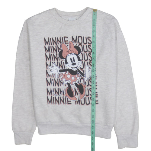 Disney Women XS Grey Minnie Mouse Pullover Sweatshirt