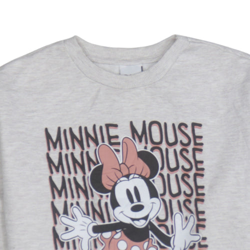 Disney Women XS Grey Minnie Mouse Pullover Sweatshirt
