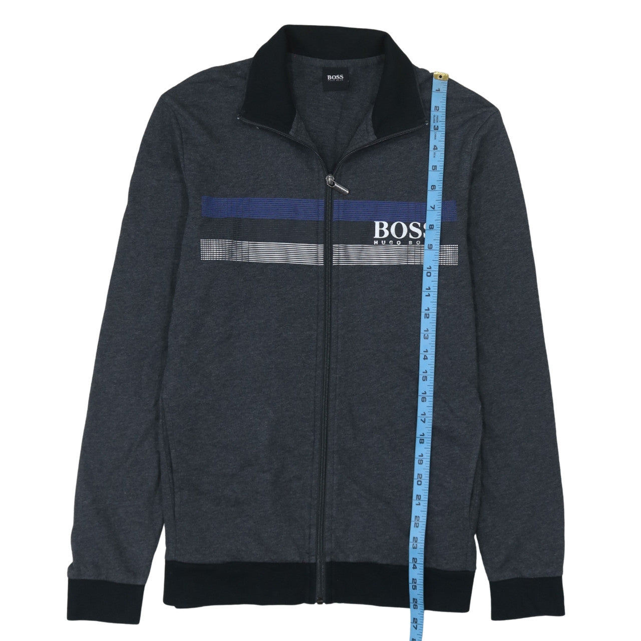 Hugo Boss Men's Grey Track Jacket Size M Full Zip Lightweight