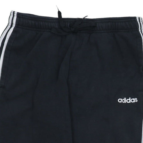Adidas Men's Black Jogger Trousers L Fleece Regular Fit Sportswear