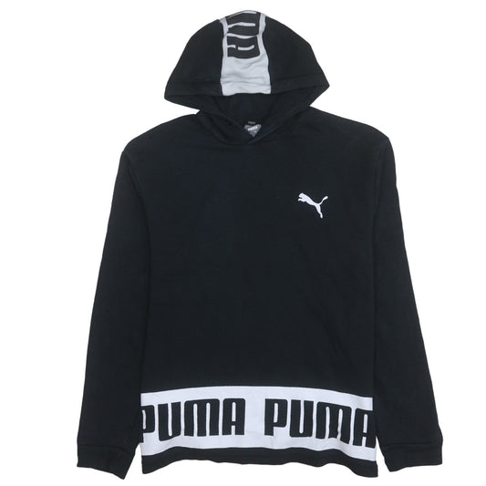 Puma Men's Black L Pullover Hoodie Sports Logo Lightweight