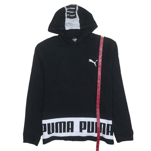 Puma Men's Black L Pullover Hoodie Sports Logo Lightweight