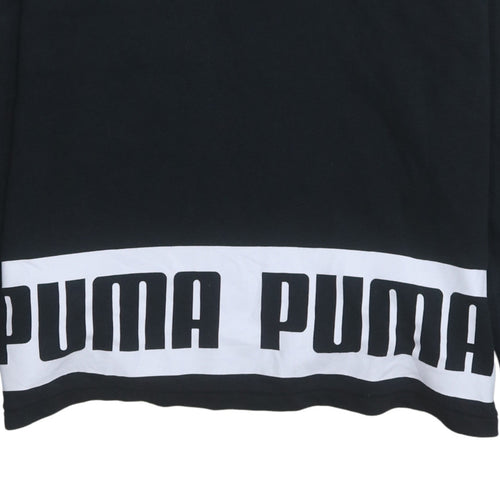 Puma Men's Black L Pullover Hoodie Sports Logo Lightweight