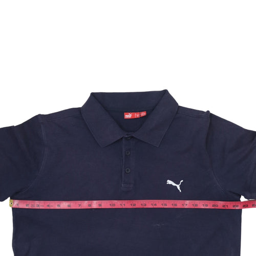 Puma Men’s Blue Cotton Polo Shirt L Regular Fit Sports Style