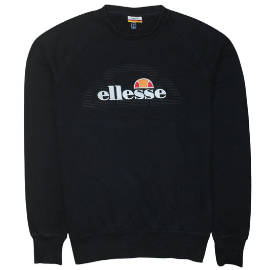 Ellesse Men's Black Crew Neck Embroidered Sweatshirt Size S