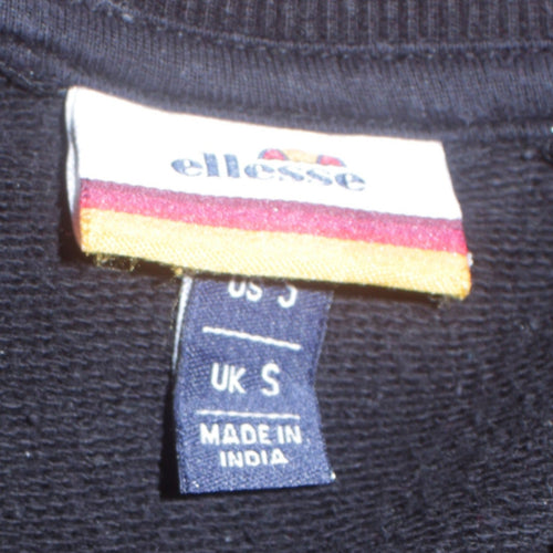Ellesse Men's Black Crew Neck Embroidered Sweatshirt Size S