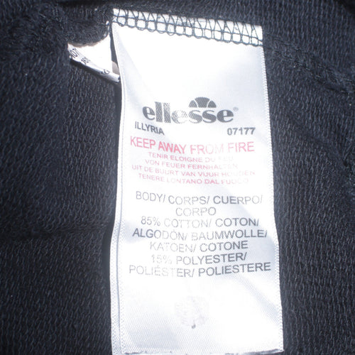 Ellesse Men's Black Crew Neck Embroidered Sweatshirt Size S