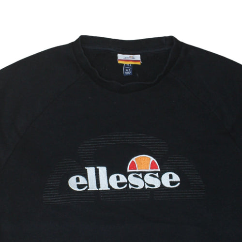 Ellesse Men's Black Crew Neck Embroidered Sweatshirt Size S