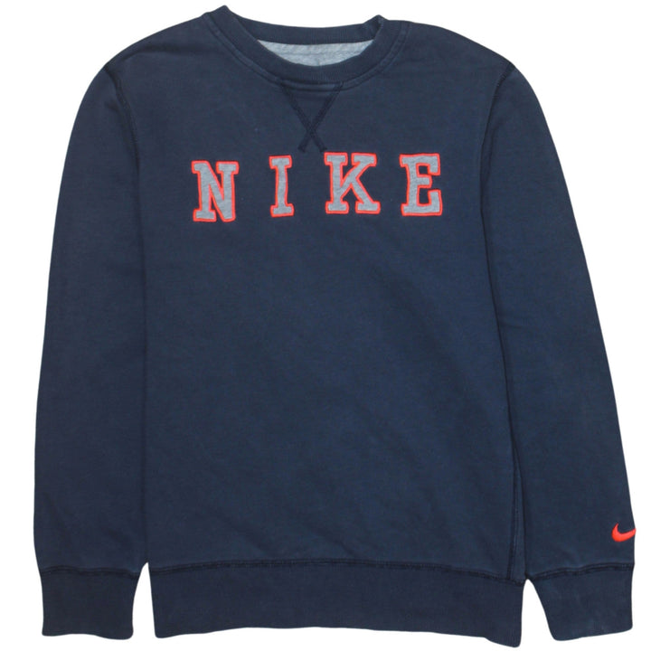 Nike Boys Navy Blue Crew Neck Pullover Sweatshirt 12-13 Years Cotton Blend